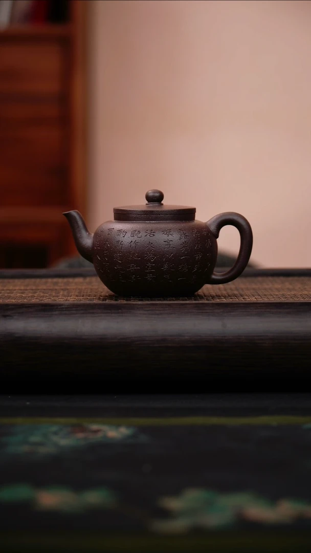茶壶紫砂平盖莲子 天青泥