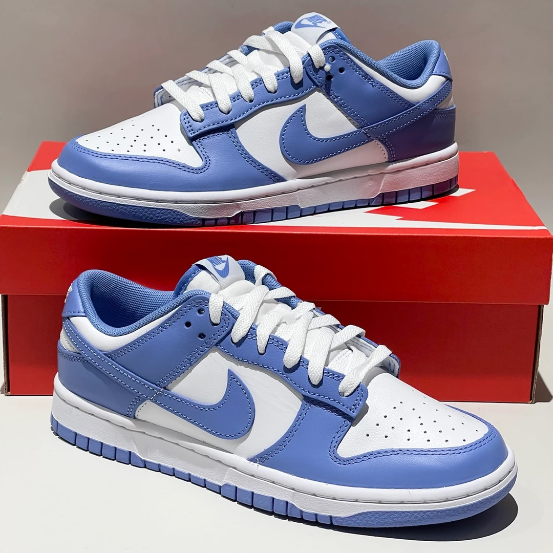 NIKE耐克 Dunk Low 男款白蓝低帮复古运动鞋耐磨休闲板鞋官方正品