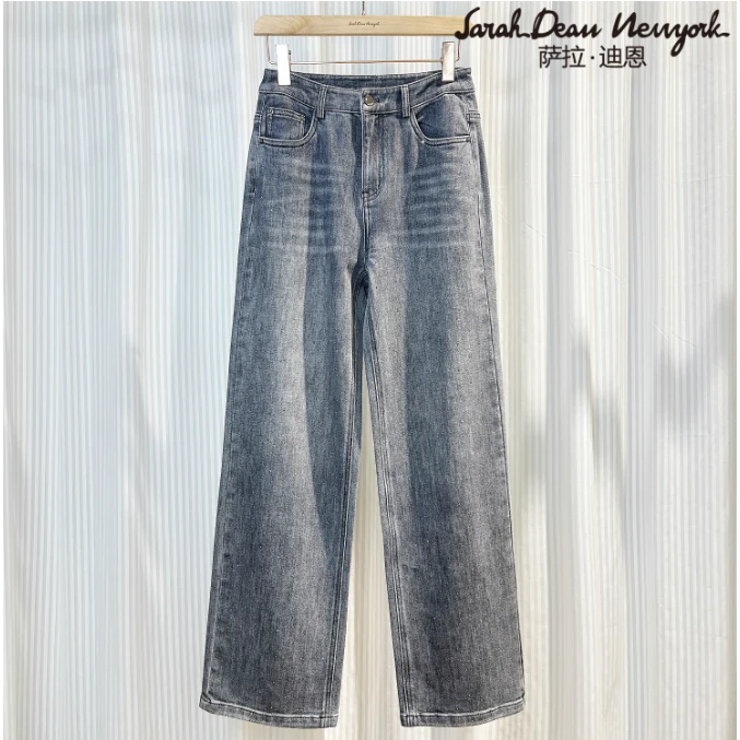 【萨拉迪恩】 "星空"烫钻显瘦减龄牛仔裤女休闲百搭长裤子时尚气质
