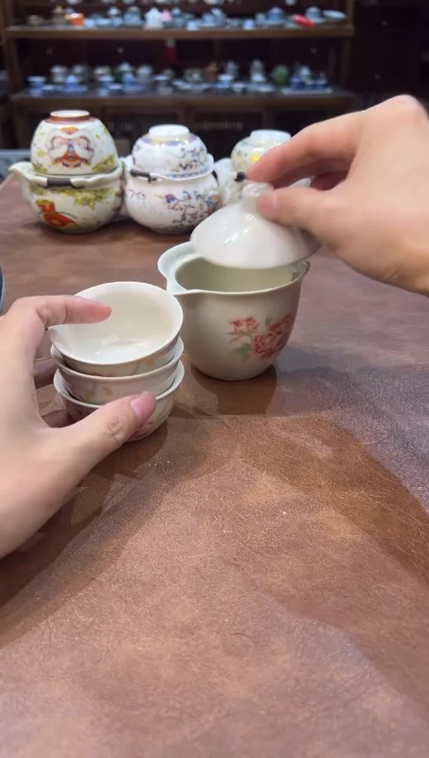 真的很便宜超好看会开片的旅行茶具