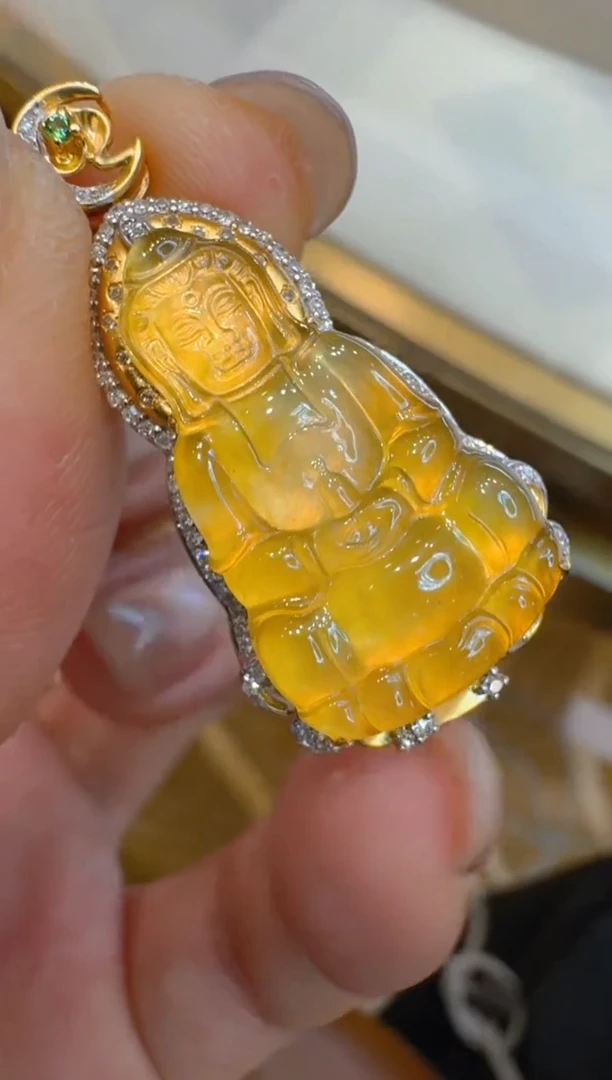 吊坠(不含链)18K金镶嵌翡翠多样性团购发一件