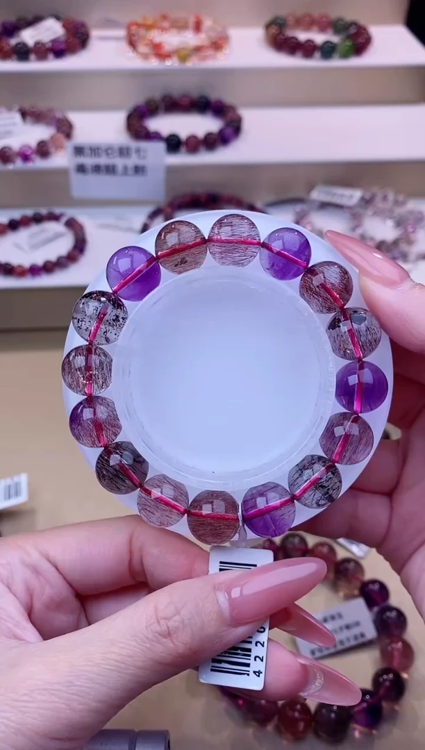 未镶嵌手串水晶晚***姐黑加仑超七单圈12m+