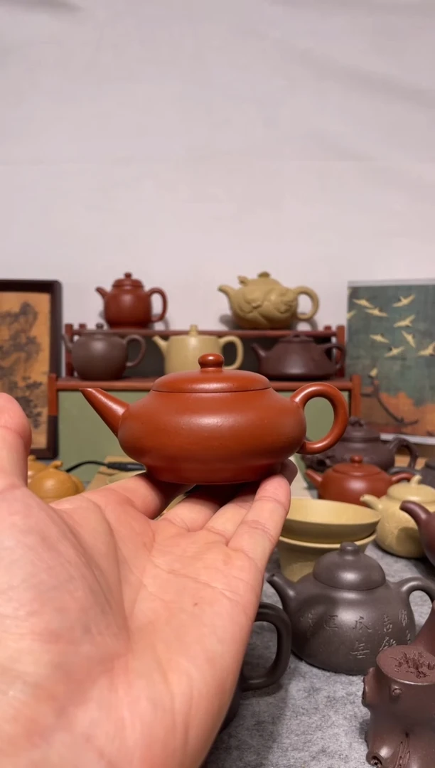 茶壶紫砂封釉小煤窑朱泥手工泥  寅春水平110cc