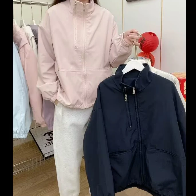5215品质春款短款双拉链纯色韩范休闲百搭外套（衣长60左右）