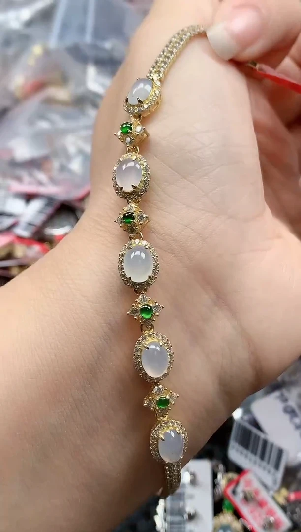 银S925镶嵌戒指翡翠天然A货缅甸翡翠