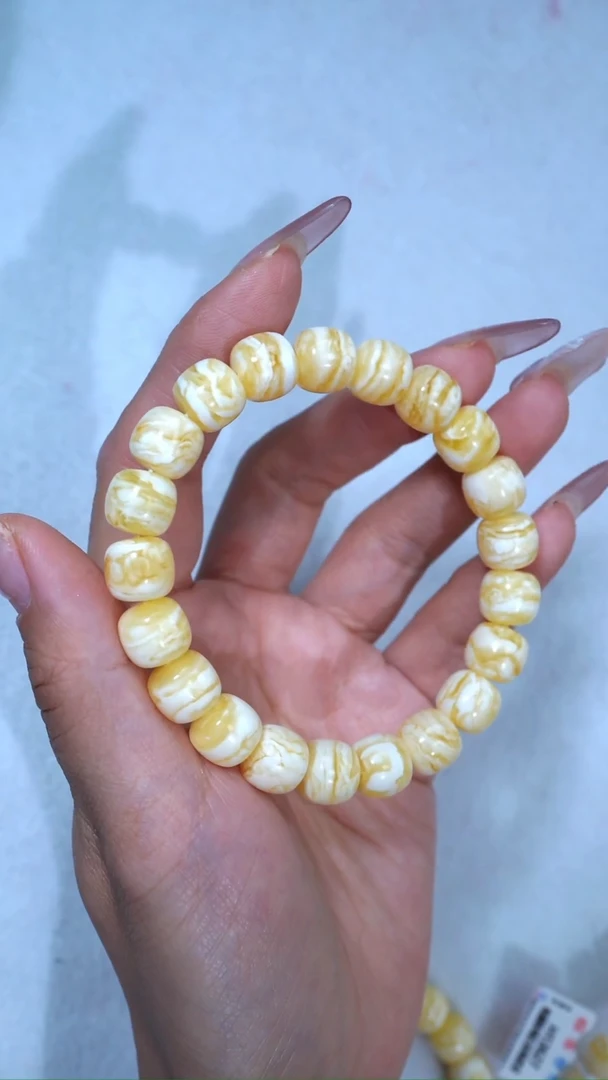 【闪购商品】蜜蜡手链未镶嵌典藏级10.5mm金瓷白虎皮千层