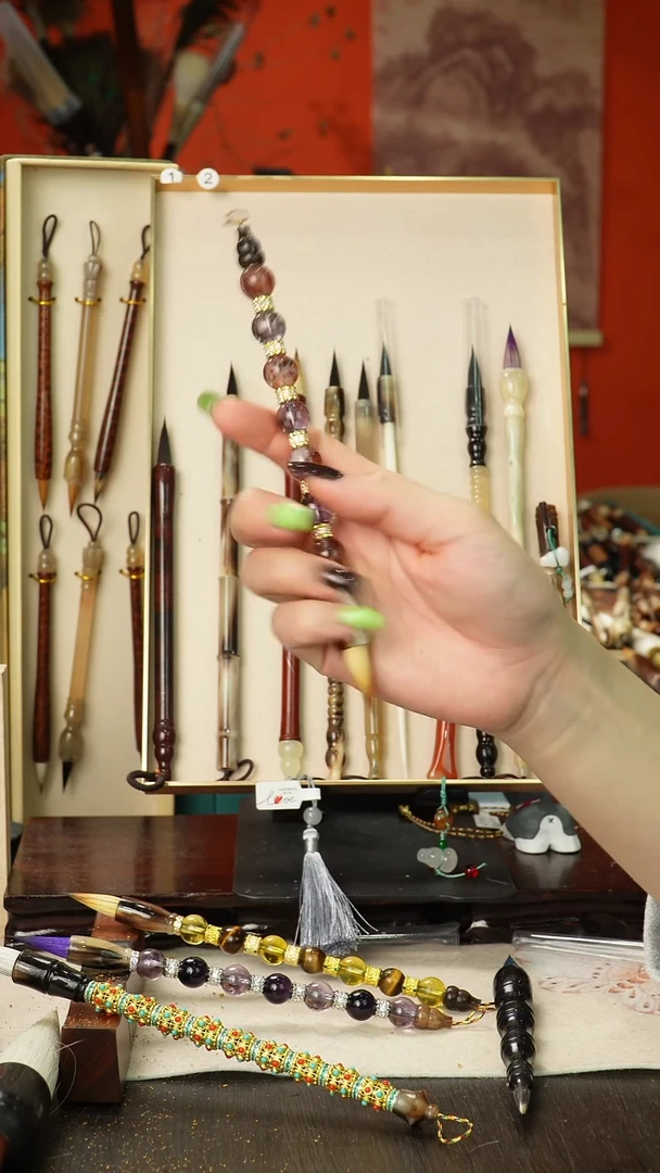 孤品高货毛笔链接 清水试笔 蘸墨不退