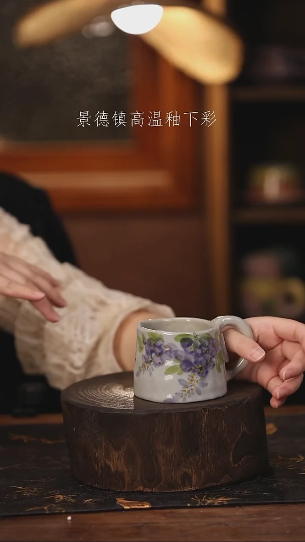 陶瓷景德镇高温釉下手绘陶瓷@L080@