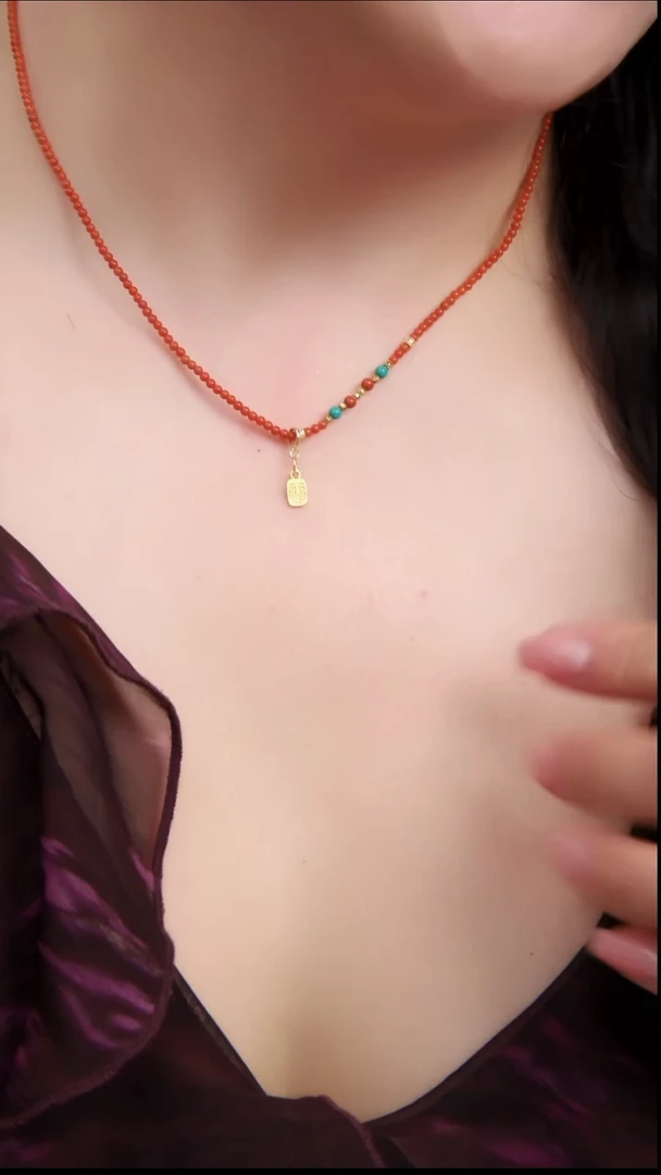 南红玛瑙未镶嵌颈饰天然南红玛瑙颈饰项链