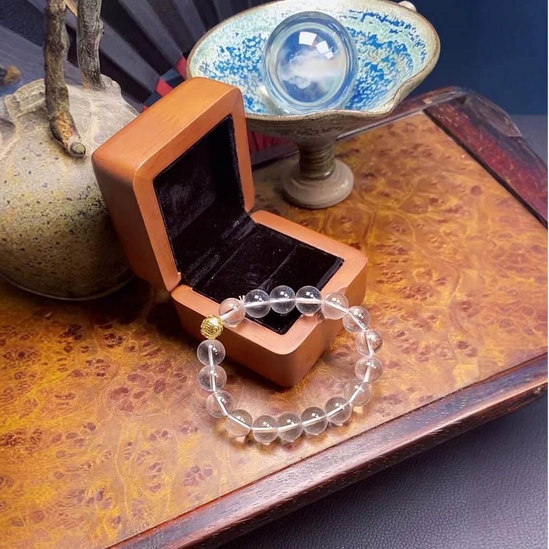 R003天然冰洁白系列水晶手串12mm+（多样性发其一）