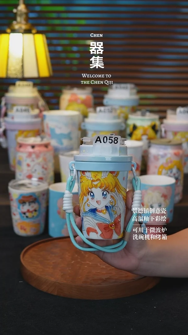 杯子a058玉泥景德镇纯手工手绘创意瓷