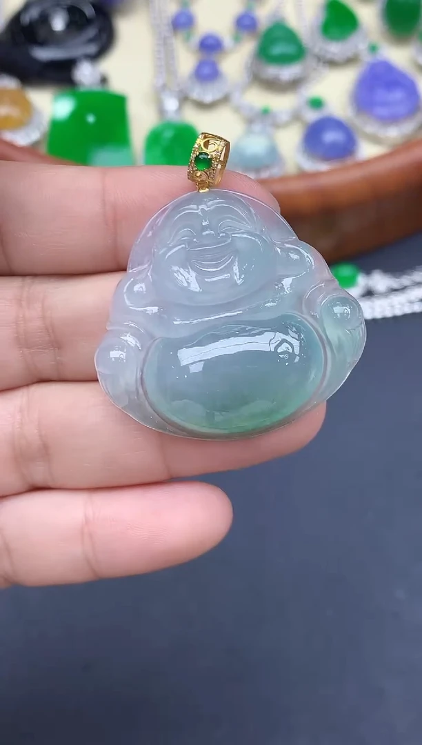 颈饰18K金镶嵌翡翠369-中国好珍宝