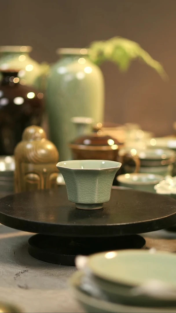 杯子瓷原产地原矿釉八方杯