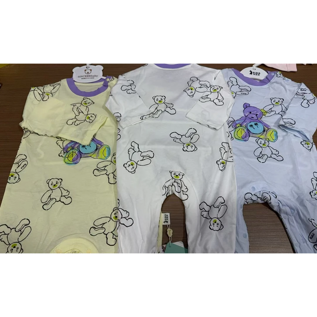 6F6107B衣拉拉熊熊家族闭裆连体爬服