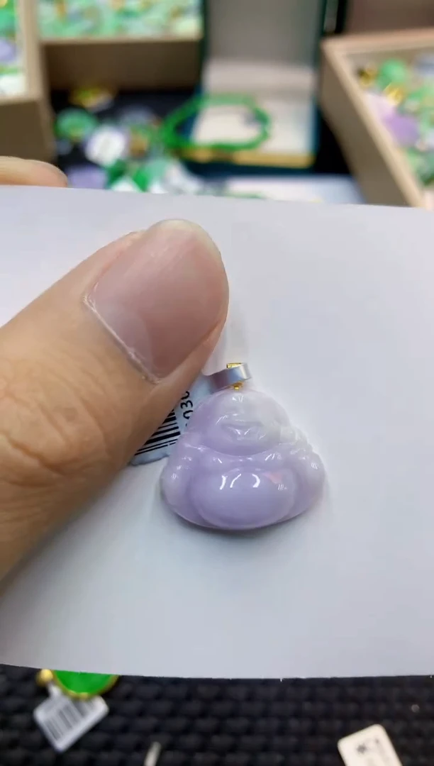 翡翠18K金镶嵌吊坠(不含链)1