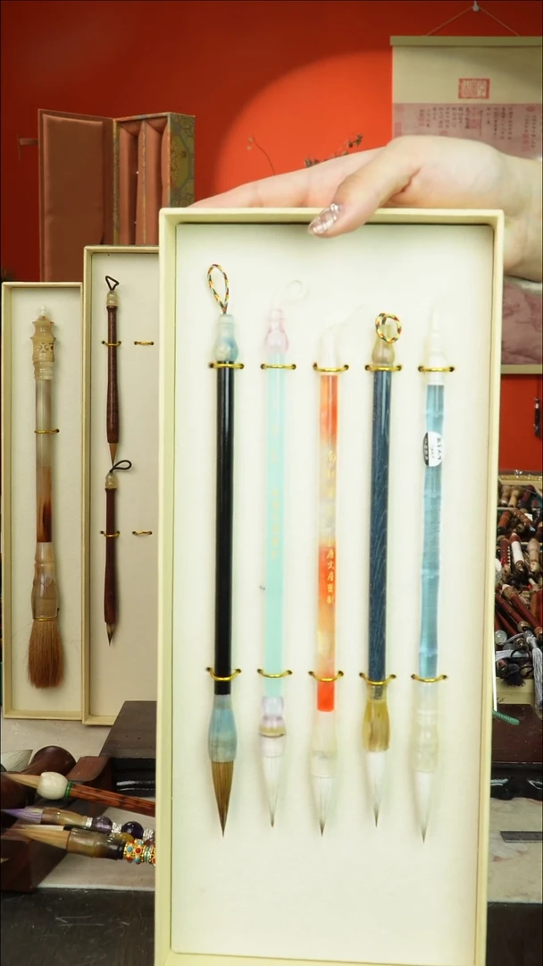 113号闪孤品高货毛笔链接 清水试笔 蘸墨不退