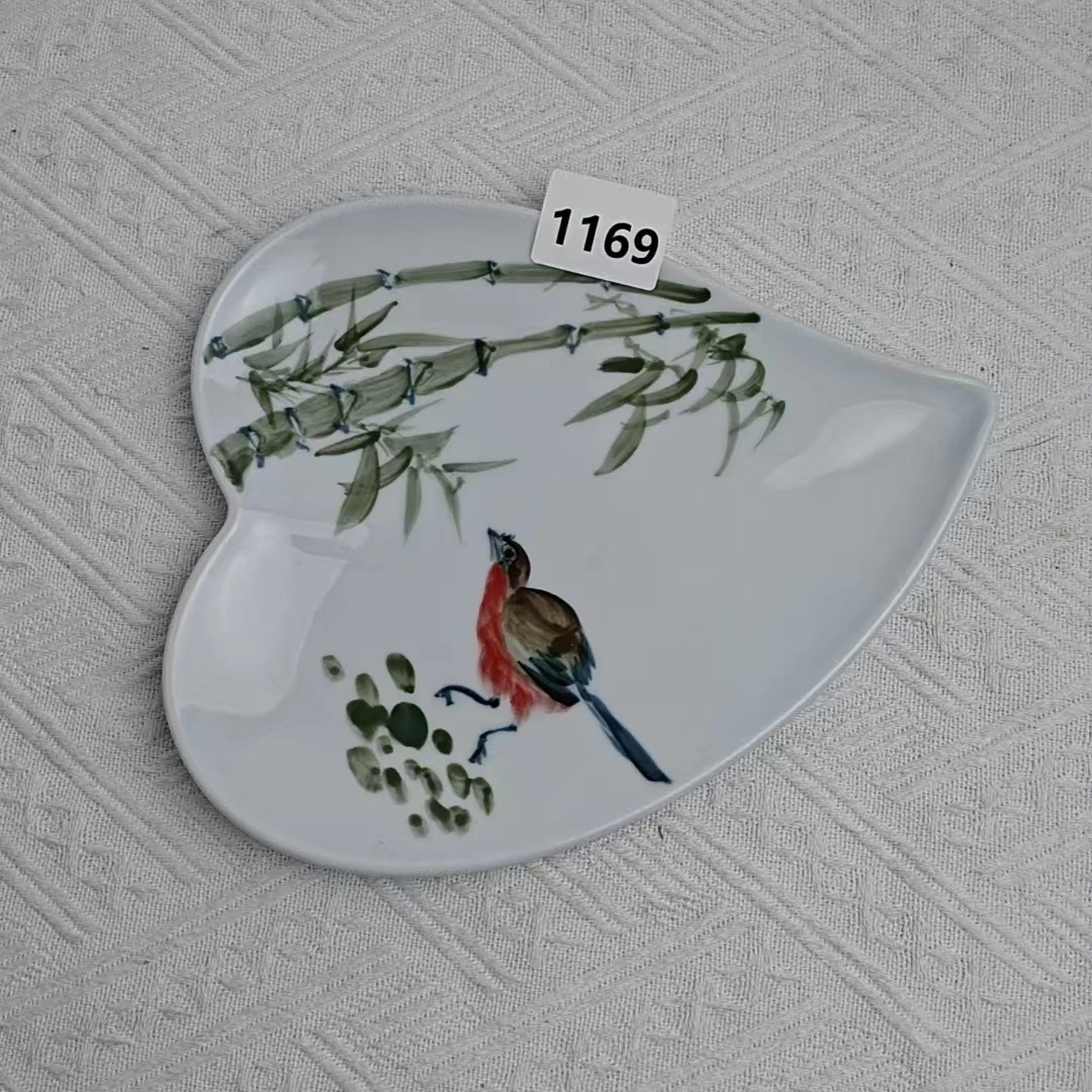 景德镇手绘釉中彩（食品级）釉中彩爱心盘餐具餐盘陶瓷盘子1169