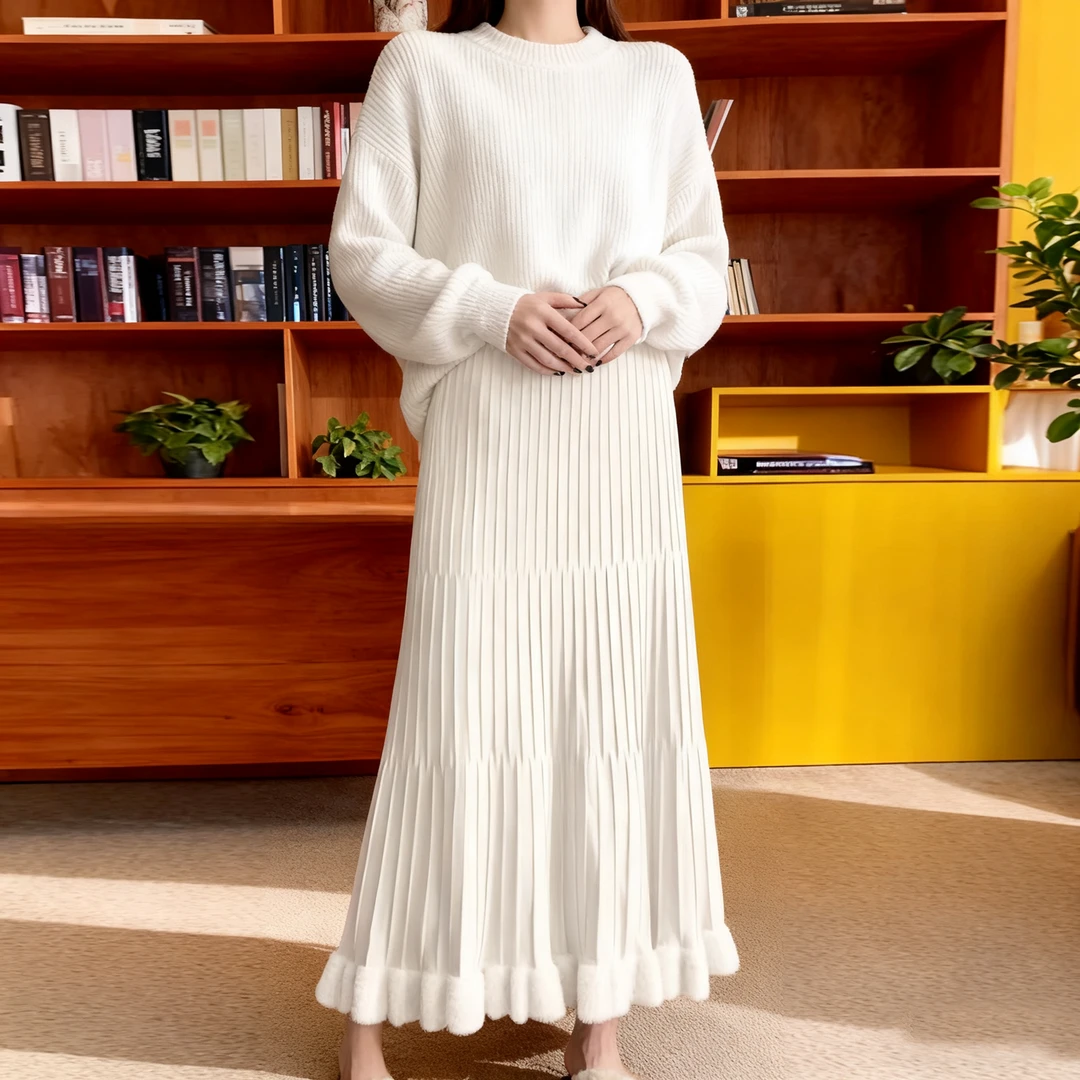 【香草】秋冬少女款时尚保暖旗袍百搭半身裙长款高腰显瘦宽松打底裙