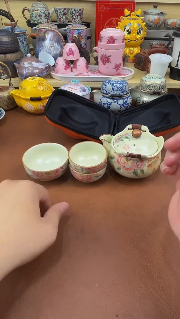 陶瓷茶具摆件旅行套组