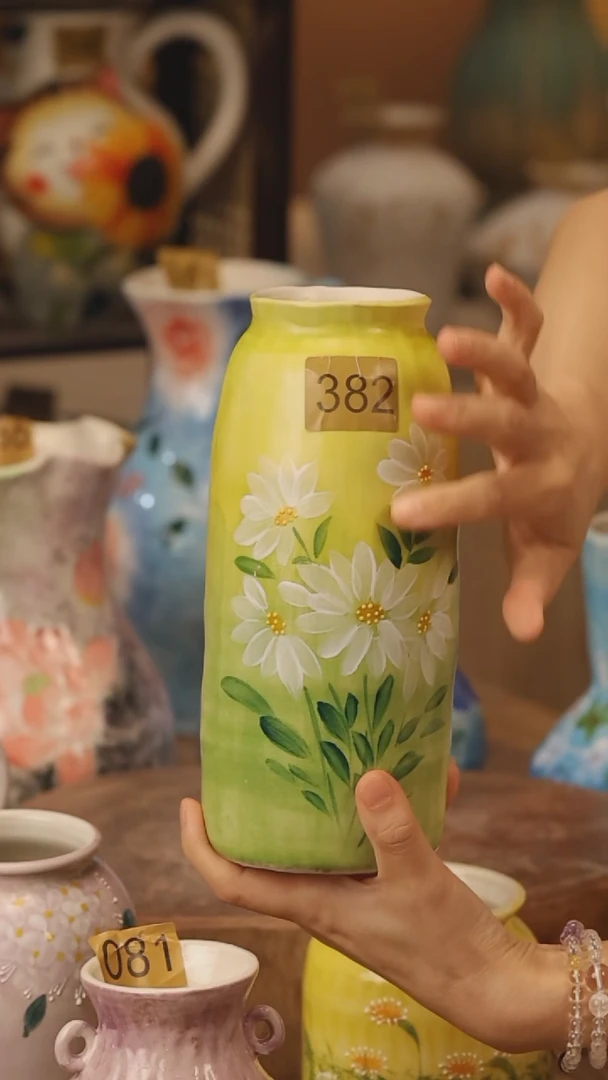 陶瓷382景德镇设计师手作花器摆件侘寂风