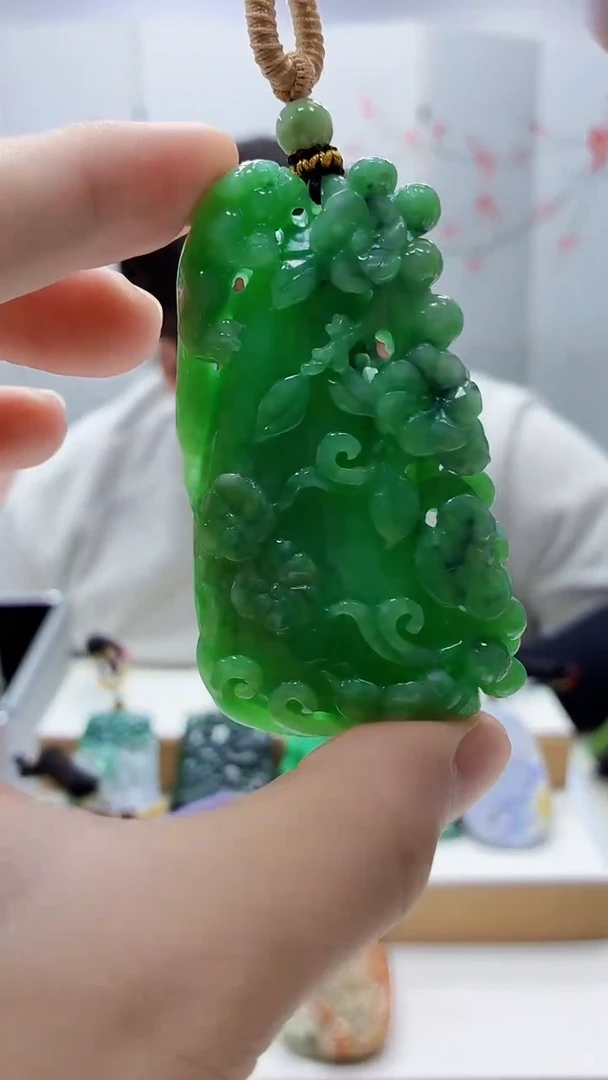 未镶嵌定制翡翠雨***…5060bb-毛货挂件