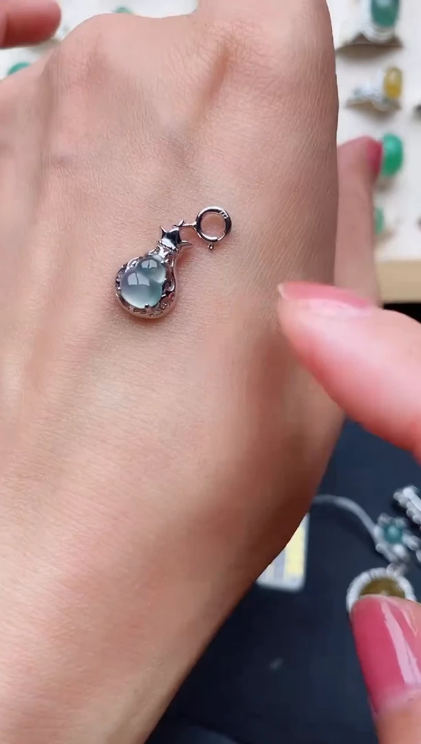 【闪购商品】翡翠戒指银S925镶嵌天然A货翡翠333   5-3