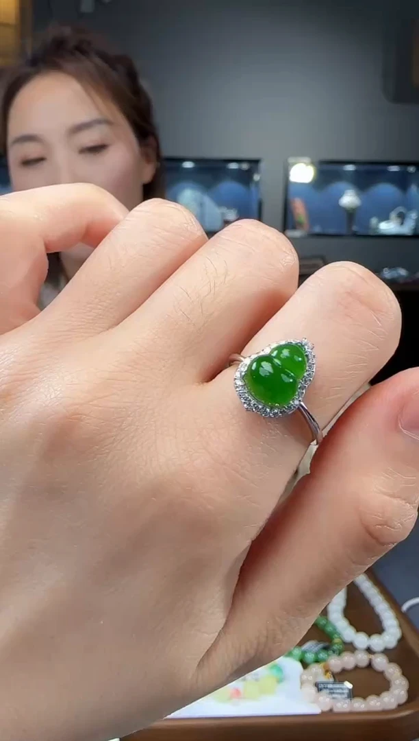 和田玉戒指银S925镶嵌1
