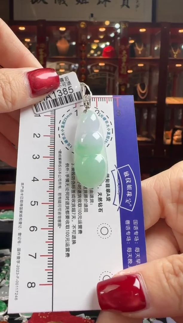 【闪购商品】翡翠颈饰18K金镶嵌HA1385绿豆豆