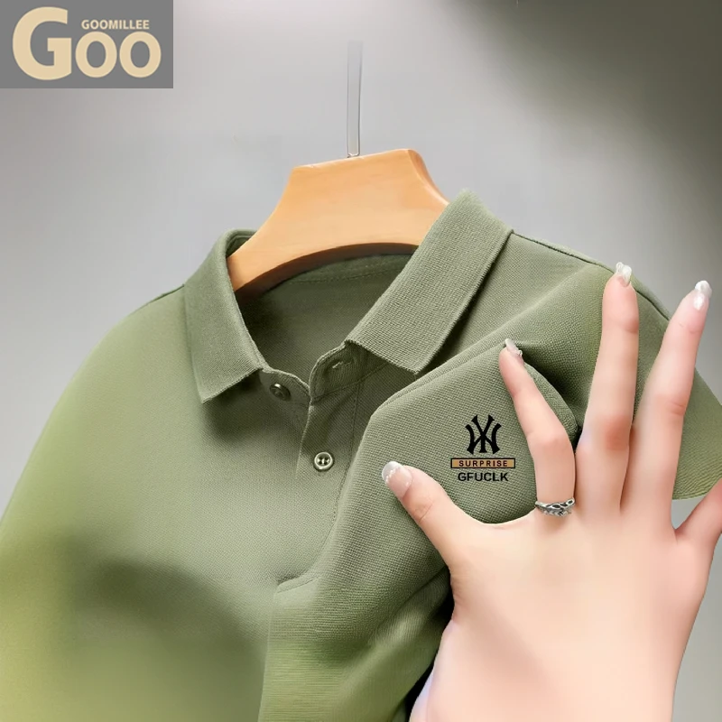 轻奢高档翻领男polo衫2025夏季新款休闲宽松短袖t恤商务纯色上衣
