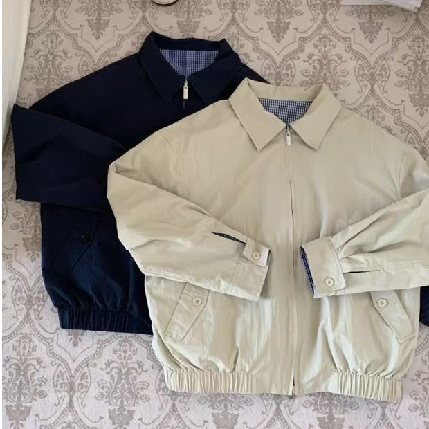 新款气质休闲韩版简约翻领长袖简约外套WT5966