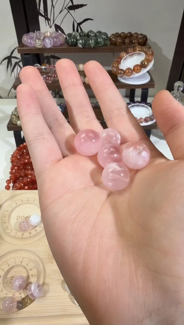 水晶摆件未镶嵌SJ-75粉雪幽灵单珠