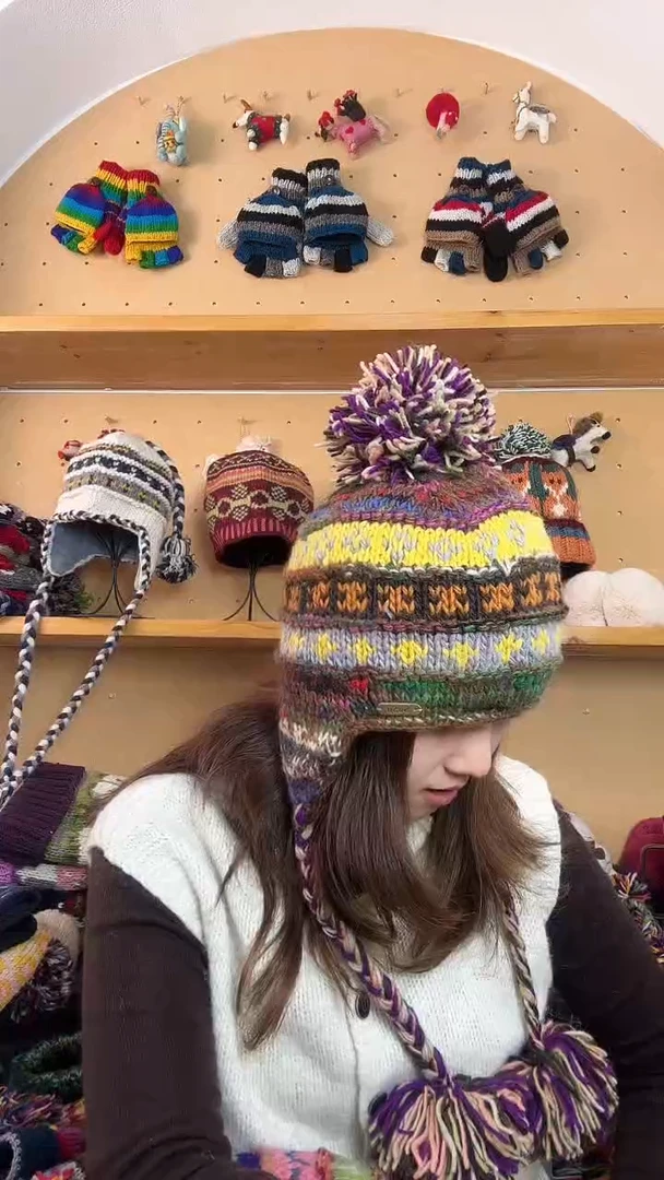 羊毛百分百纯手工帽子护耳帽