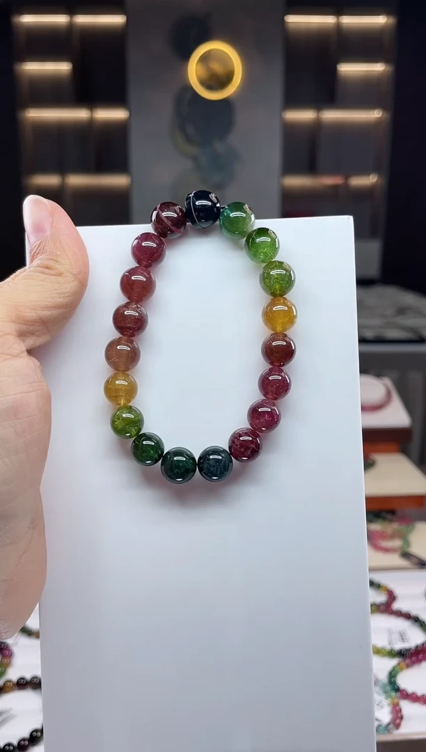 未镶嵌单圈手串碧玺（多样性发一条）Q