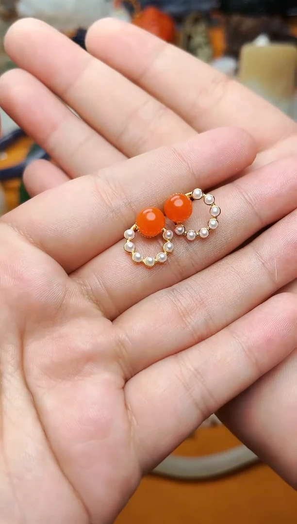 【闪购商品】南红玛瑙耳饰银S925镶嵌耳饰