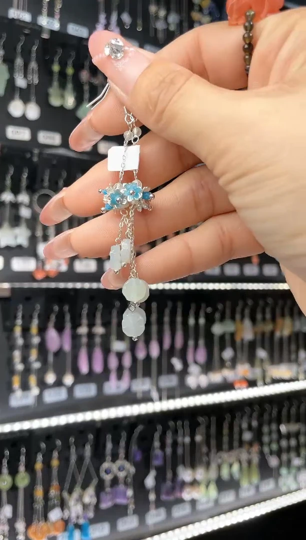 【闪购商品】紫晶耳饰银S925镶嵌 小炭火