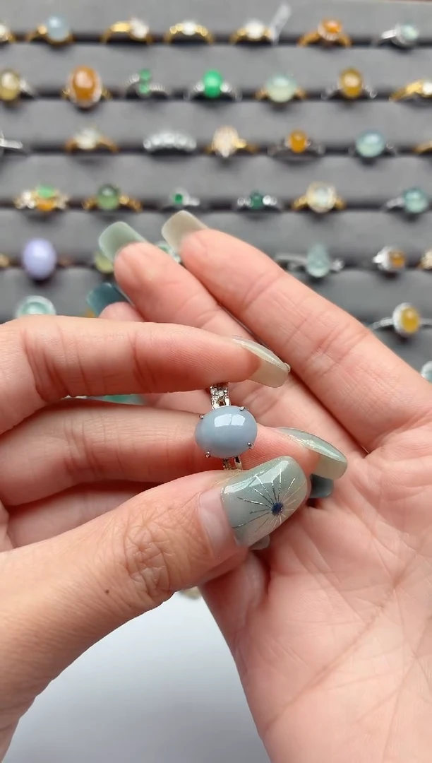 银S925镶嵌戒指翡翠.