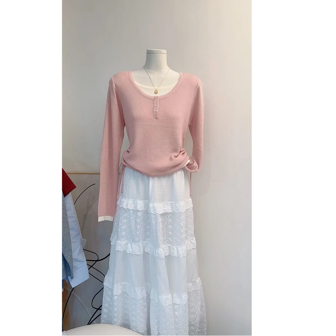 （401）轻奢优雅长袖毛针织衫休闲风百搭显瘦女装