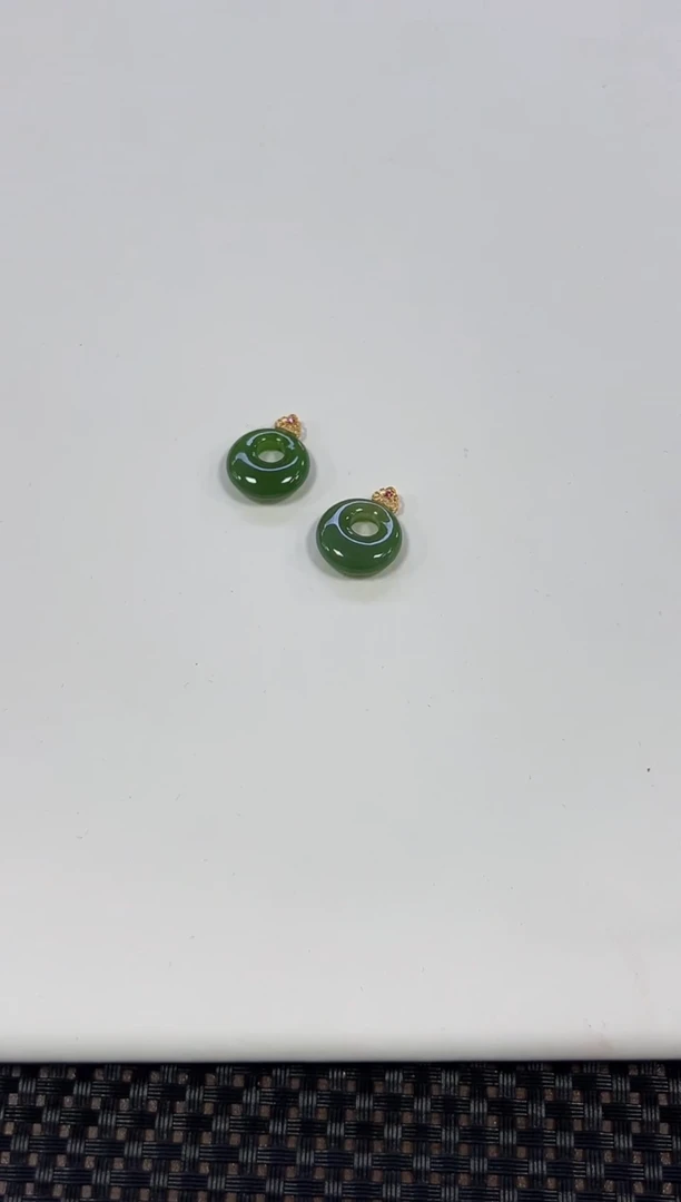 【闪购商品】和田玉吊坠18K金镶嵌碧玉（多样性发一件）