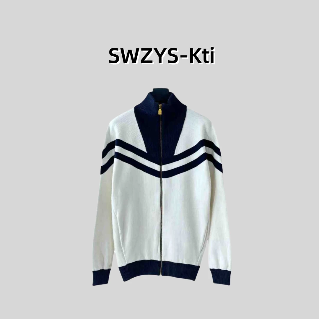 SWZYS 秋冬条纹字母立体长袖夹克外套