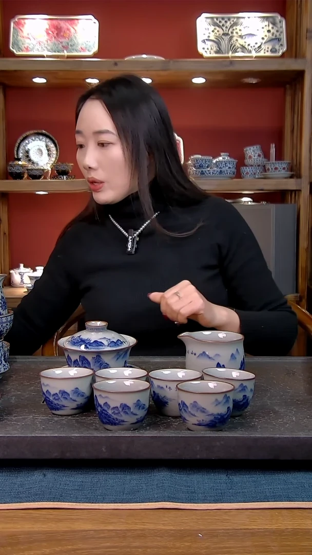 采**人简装家用款8件套 老陶泥开片纹陶瓷茶具