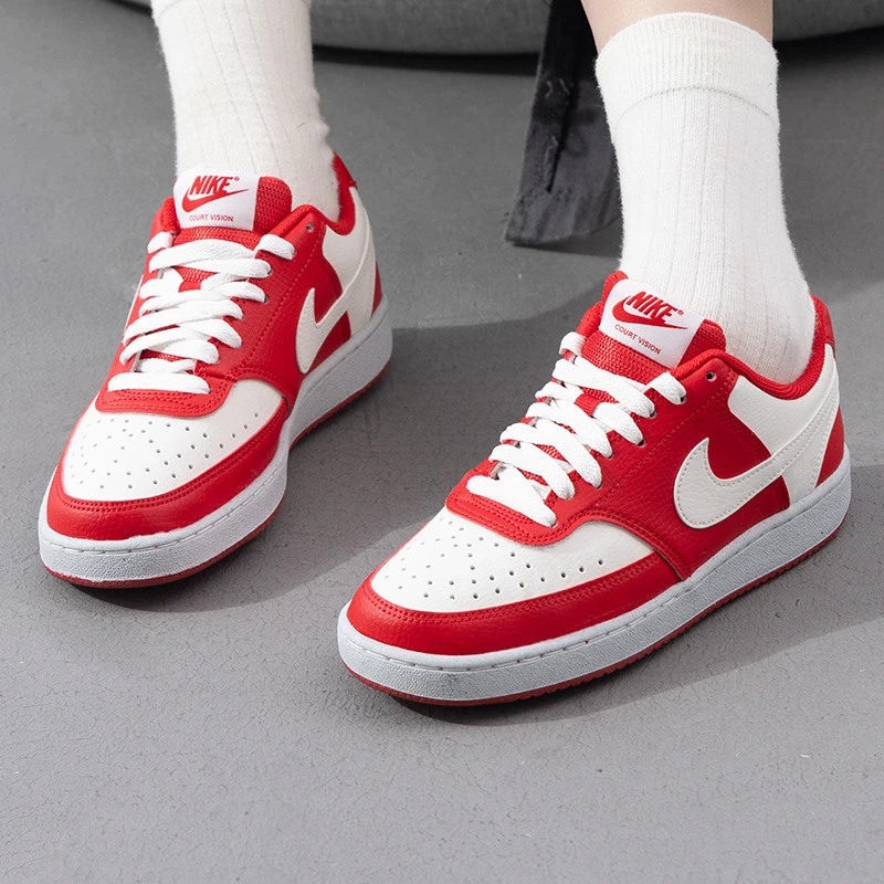 NIKE耐克女鞋2025秋季新款运动鞋COURT红色拼接板鞋休闲鞋 DH3158