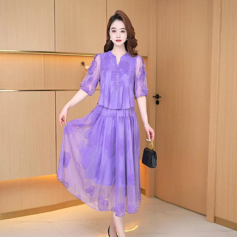 【连衣裙】夏季时尚修身气质高贵洋气百搭收腰韩版显瘦女装连衣裙