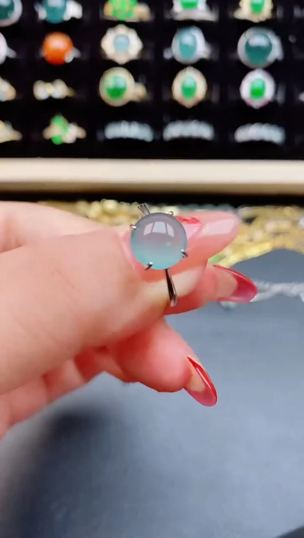 【闪购商品】翡翠戒指银S925镶嵌0850