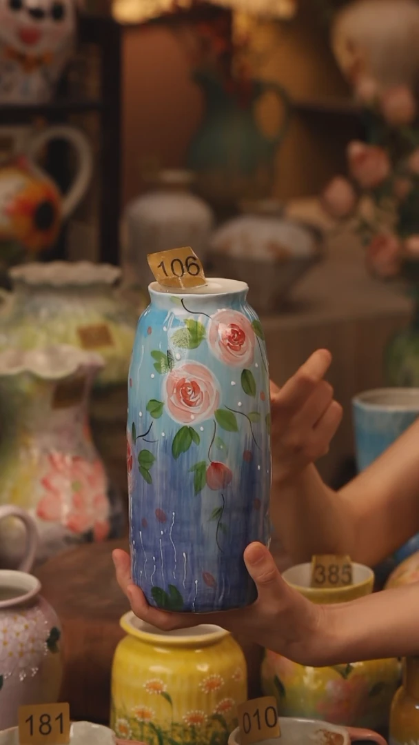 陶瓷106景德镇设计师手作花器摆件侘寂风