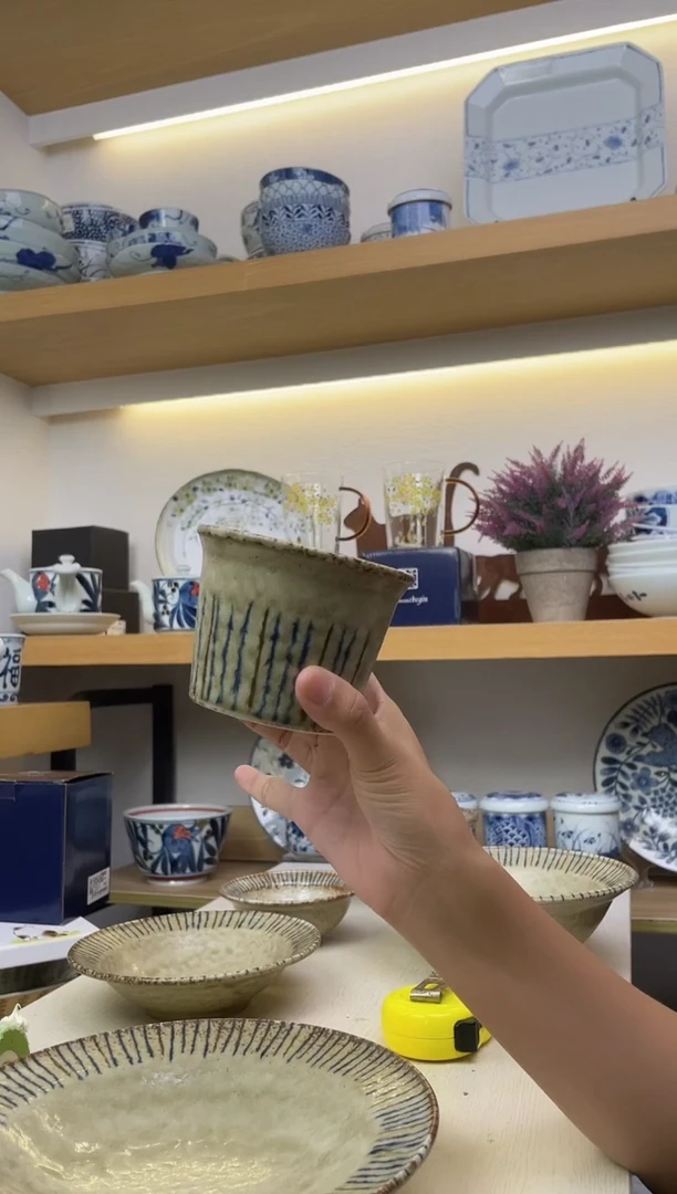 瓷片松叶复古冰裂开片水杯250ML