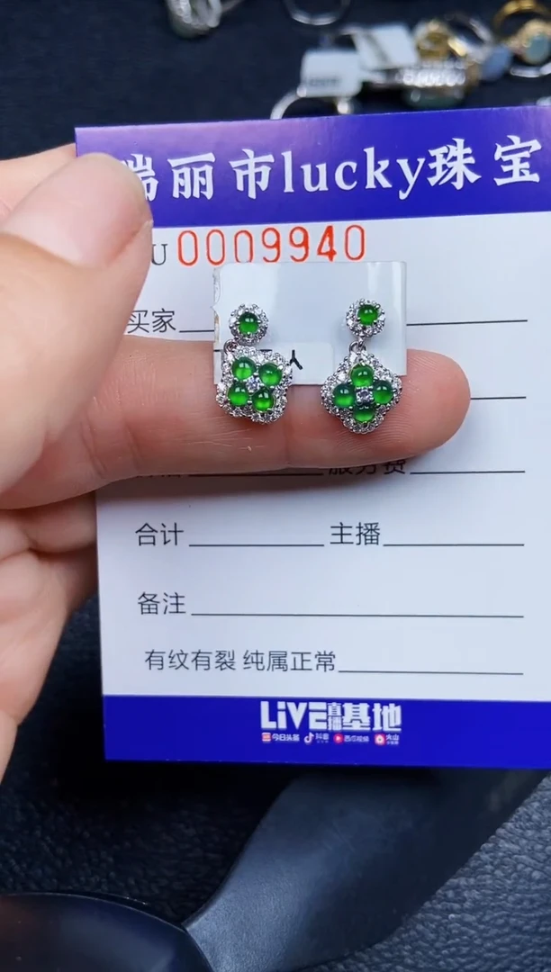 翡翠银S925镶嵌颈饰9940