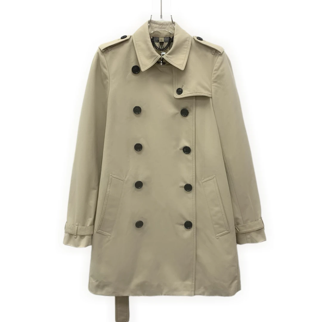 99新 BURBERRY/博柏利  IW0619  卡其色翻领双排扣风衣 S码