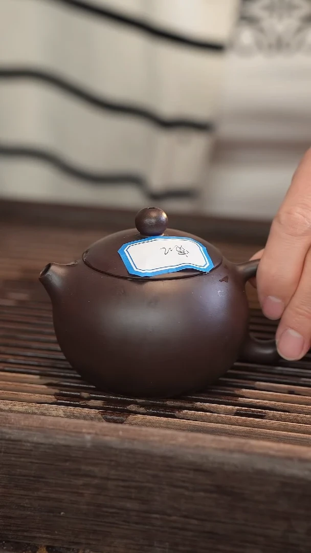 茶壶紫砂西施 蓝莲花 宽口