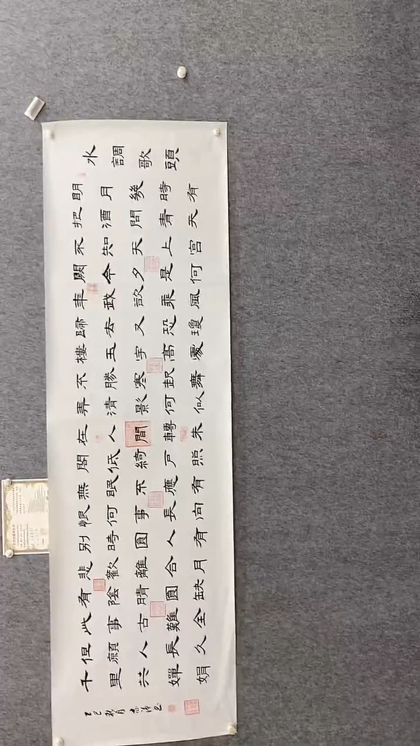 书法张志强《水调歌头》240*70手绘宣纸