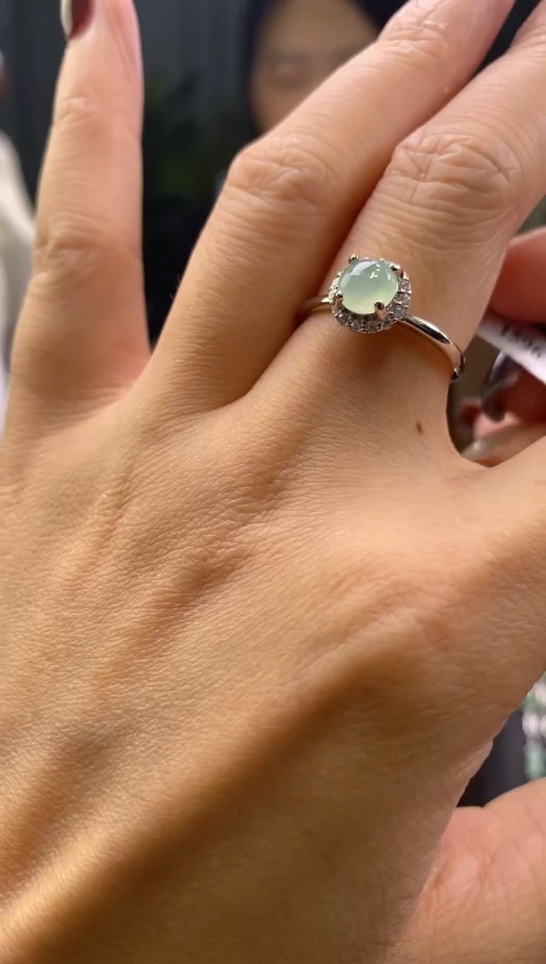 颈饰银S925镶嵌翡翠净货15963